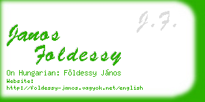 janos foldessy business card
